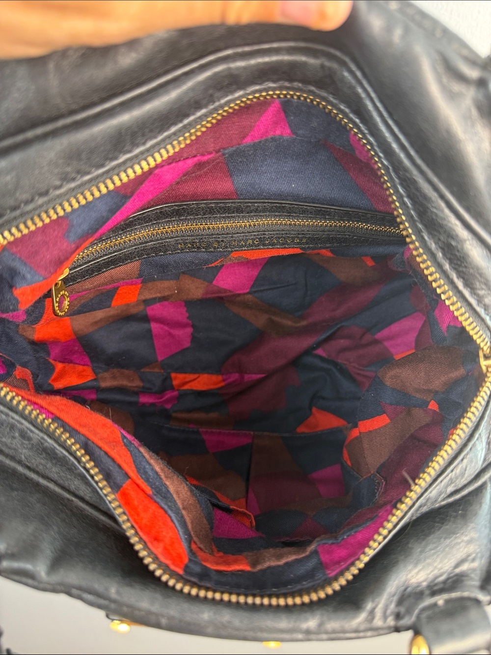 Vintage Marc By Marc Jacobs Leather Twisted Q Groove Satchel Black Y2K Purse - Picture 12 of 16